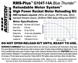 AeroTech G104T-14A RMS-29/100 Reload Kit (1 Pack) - 071014