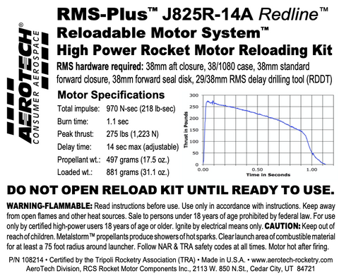 AeroTech J825R-14A RMS-38/1080 Reload Kit (1 Pack) - 108214